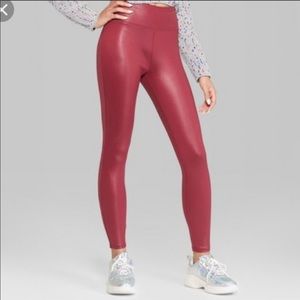 Wild and Fable Burgundy faux leather leggings